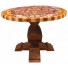 Wooden Inlay Aztec Calendar Table with Base